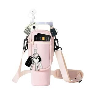 6/$25 Water Bottle Tote With Phone Pocket Fits 40 Oz Modern Tumbler